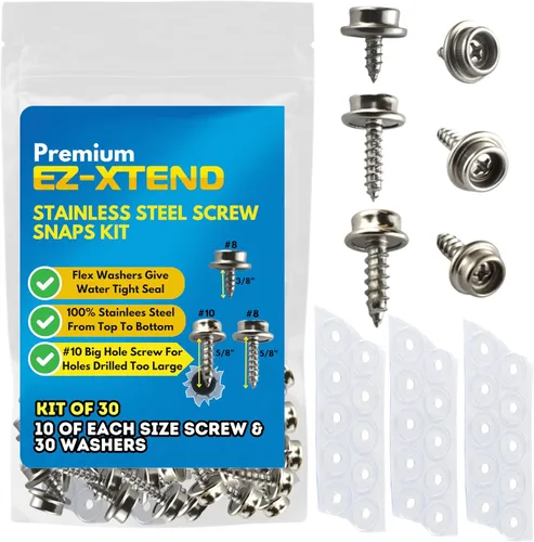 EZ-Xtend Tornillos de acero inoxidable Kit de grado marino para cubierta de