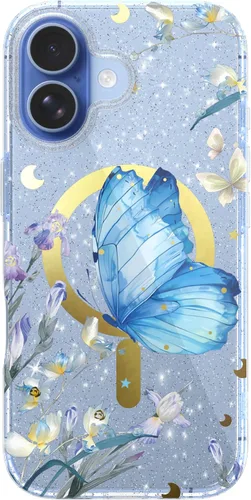 Vista 63 de LONLI Hue - para iPhone 15 Pro [Compatible con Magsafe] - Funda de teléfono floral dorada - [Amortiguador de 360° absorbente de impactos] - Funda