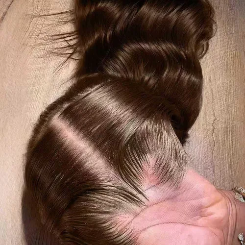 Vista 23 de Pelucas de encaje frontal de color marrón chocolate 15A de 2 x 6 pulgadas de densidad 2 x 6, pelucas de cabello humano invisible de 0.004 in