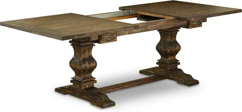 Vista 5 de East West Furniture LALA9-77-16 9 Piece Dining Table Set Includes a Rectangle Wooden Table with Removable Leaf and 8 Dark Khaki Linen Fabric