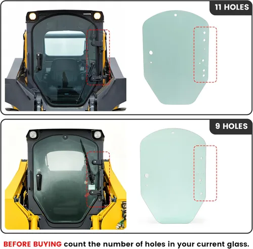 Vista 2 de KUAFU Cristal transparente para puerta compatible con John Deere 318D 318E 320D 320E 319D 323D 329E Minicargadora de rieles de repuesto
