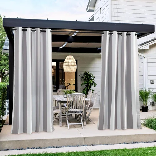 Vista 167 de NICETOWN Cortinas para Exteriores para Patio Impermeables de 84 pulgadas de Largo 2 Paneles, Cortinas de Privacidad para Exteriores con Aislamiento