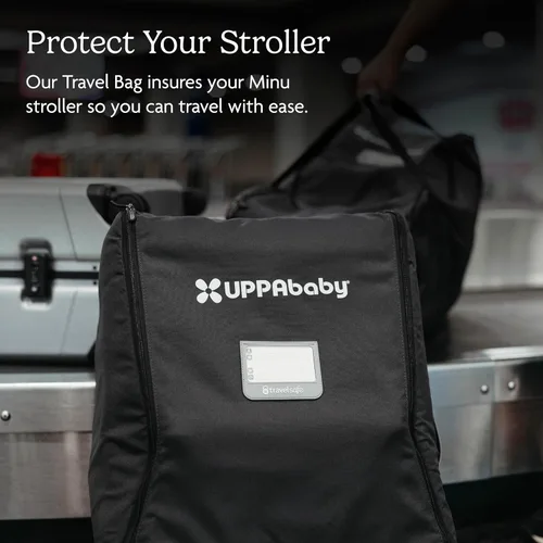 Vista 2 de UPPAbaby Bolsa de viaje para todos los modelos de cochecito Minu, estilo mochila con bolsa interior para ruedas + bolsillo de almacenamiento, diseño