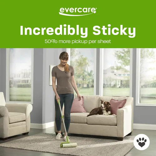 Vista 4 de Evercare Recambio de Rodillo Quitapelusas Mega Multiusos para Pelo de Mascotas de 10", 50 Hojas – Rodillo Adhesivo para Pelo de Mascotas, Removedor