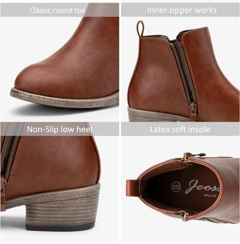 Vista 3 de Botines JEOSSY de tacón grueso y bajo para mujer