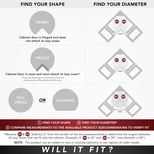 Vista 7 de REV-A-SHELF Value Line - Susans de polímero de círculo completo con 3 estantes para gabinetes de pared esquineros de 39 a 42 pulgadas de alto