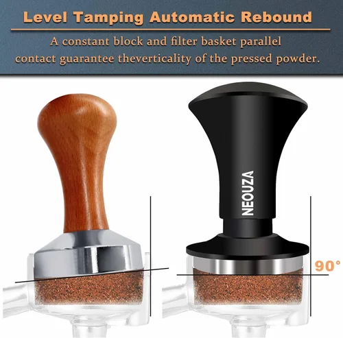 Vista 5 de NEOUZA Espresso Tamper V2 2.000 in Dual Calibrado Muelle Cargado para Cafetera Portafiltro, Anti Deflexión de Presión, Mango Refinado, Base