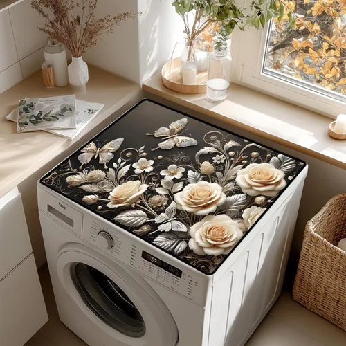 Vista 27 de Tapete antideslizante para cubierta superior para lavadora y secadora, almohadilla protectora a prueba de polvo con múltiples diseños de patrones