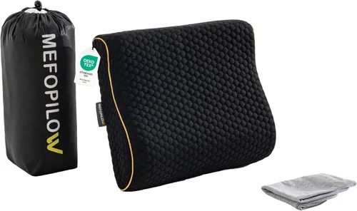 Almohada de viaje de espuma viscoelástica con funda lavable y bolsa de transporte, almohada de cuello compacta, suave y transpirable para avión,