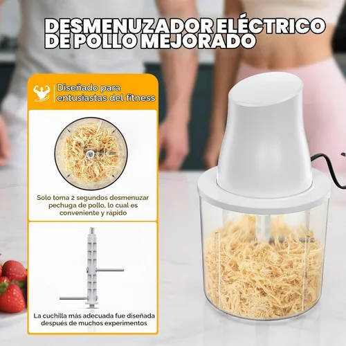 Vista 4 de Herramienta Eléctrica Trituradora de Pollo: Trituradora de Carne Multifuncional de 250W con Presión para Operar de Gran Capacidad - Trituradora
