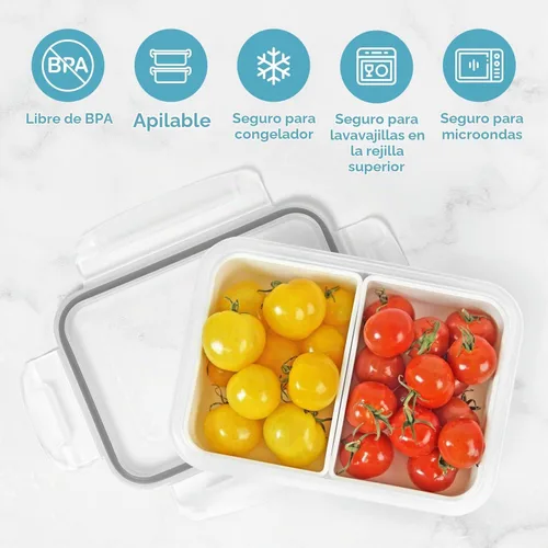 Vista 4 de Carrotez - Contenedor de comida con 2 compartimentos, 2 tazas (16.2 fl oz)