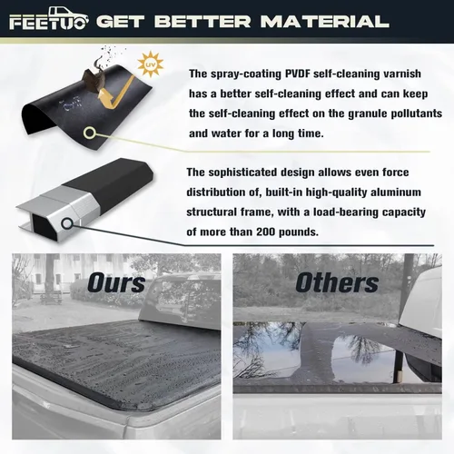 Vista 5 de Cubierta Tonneau abatible para Chevy/GMC Silverado/Sierra 2019-2026 con caja de 5.8 pies (69 pulgadas), no compatible con Carbon Pro Bed Cubierta