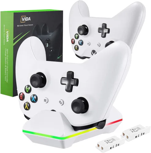 Controller Charger for Xbox One CVIDA Dual Xbox OneOne SOne Elite Not for Xbox Series XS 2020 Charging Station with 2 Rechargeable Battery Packs for