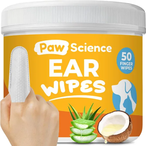 Toallitas Limpiadoras de Orejas para Perros de Paw Science – Toallitas para Dedos para Perros y Gatos – Limpieza, Calmante y Desodorante para Orejas