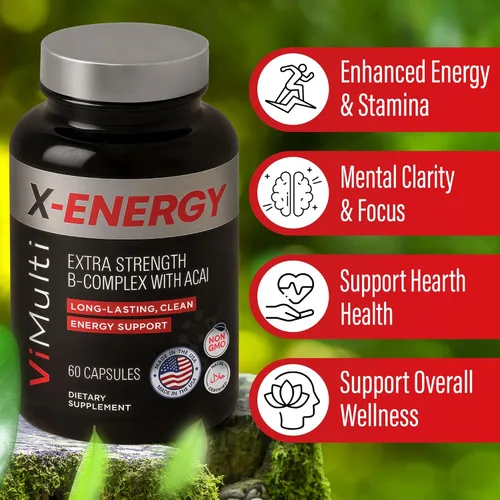 Vista 3 de ViMulti X-Energy Complejo Vitamina B Extra Strength con Acai - 60 cápsulas