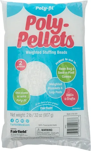 Fairfield Poly-Fil Poly-Pellets, Bolitas de Relleno con Peso de Poliéster Premium, Relleno para Animales de Peluche, Juguetes, Bolsas de Frijoles,
