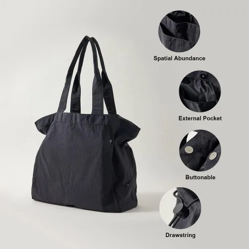 Vista 5 de Bolsa de mano para mujer, bolsa de compras con cincha lateral de 18 litros, bolsa de mano grande, bolsas de hombro ligeras para el trabajo