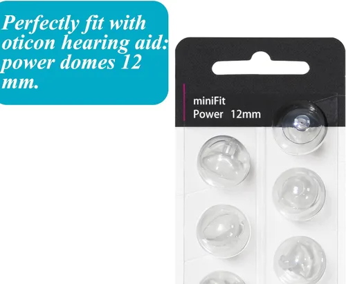 Vista 3 de Cúpulas para audífonos Oticon de repuesto, cúpulas Oticon Minifit Power (6 mm/2 paquetes), cúpulas universales para suministros de audífonos Oticon.