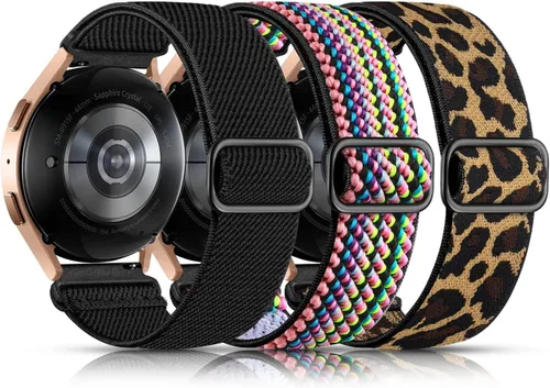 Vista 10 de Lerobo Elastic Bands Compatible with Samsung Galaxy Watch 8 7 6 5 4 40mm 44mm/Galaxy Watch 8 Classic 6 4 Classic 43mm 47mm 42mm 46mm/5 Pro Band