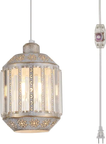 YLONG-ZS Lámparas colgantes con luces colgantes enchufables de 16.4 pies, luz colgante regulable para isla de cocina, comedor, dormitorio, sala de