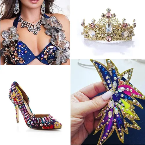 Vista 3 de Diamantes de imitación para coser con parte trasera plana para ropa, manualidades, decoración de cuentas de costura, cristal K9