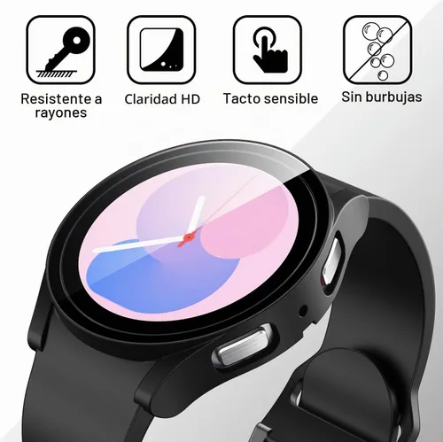 Vista 6 de Amizee - 2 Pack Funda Protectora de Pantalla Compatible con Samsung Galaxy Watch 5/Galaxy Watch 4 de 40 mm, con Protector de Pantalla Integrado negro