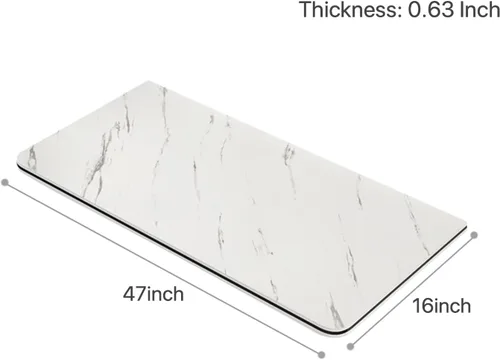 Vista 22 de Escritorio para montar en la pared, mesa plegable plegable de madera resistente, con patrón de mármol, escritorio pequeño para computadora de 0.63