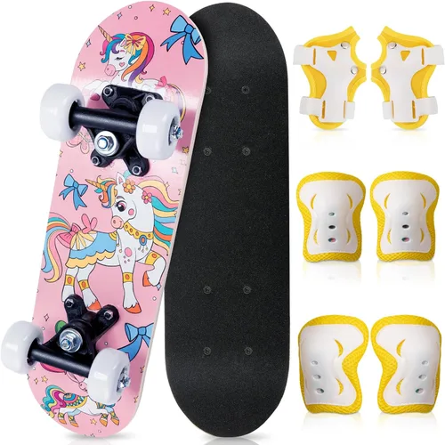 Vista 31 de Honoson Juego de 7 piezas de rodilleras, coderas y muñequeras para patinetas para principiantes y niños pequeños