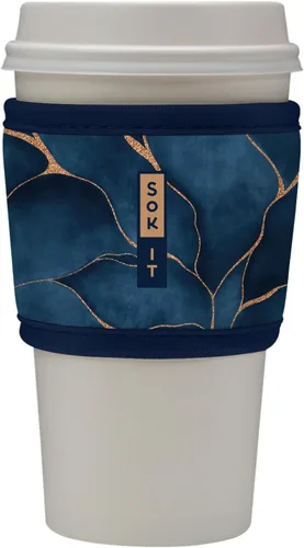 Vista 8 de Sok It HotSok Coffee & Tea - Funda de neopreno con aislamiento reutilizable (floral abstracto)