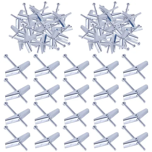 Vista 10 de Swpeet Kit de 30 pernos de palanca de 1/4 de pulgada y tuerca de ala para colgar artículos pesados en paneles de yeso