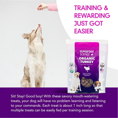 Vista 6 de Golosinas orgánicas para perros, golosinas orgánicas suaves y masticables para perros de pavo, bajas en calorías, hipoalergénicas, naturales