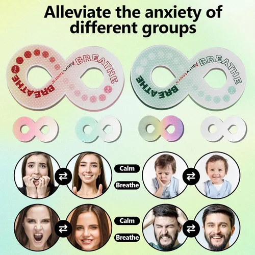 Vista 4 de 42 Pierces - Calcomanías calmadas para la ansiedad, sensoriales, antiestrés, táctiles, texturizadas, combinadas con ejercicios de respiración, tiras