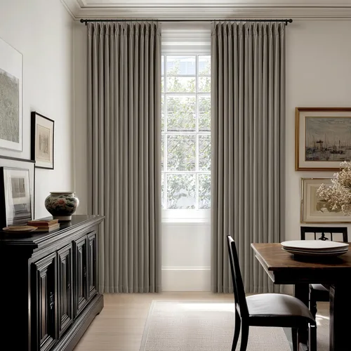 Vista 54 de Juego de 2 paneles de cortinas plisadas negras de 80 pulgadas para sala de estar, cortinas plisadas de lino con forro de 80 pulgadas de largo, 100%