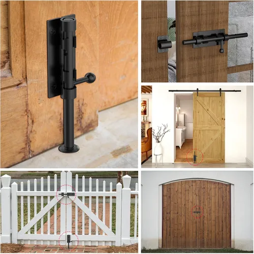 Vista 6 de Pestillo de cerrojo de barril, perno deslizante, herrajes para puerta, 7.8 pulgadas, resistente, acero inoxidable 304, para valla, madera, puerta
