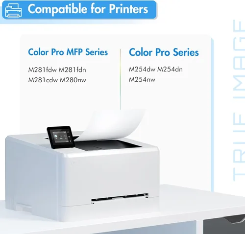 Vista 2 de TRUE IMAGE Cartucho de tóner de repuesto compatible para impresora HP 202A CF500A 202X M281fdw Color Laserjet Pro MFP M281fdw M281cdw M254dw M281fdn