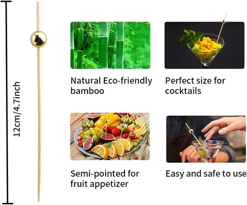 Vista 14 de 100 piezas de palillos de cóctel para bebidas, decoraciones de San Valentín, palillos de dientes elegantes para aperitivos, palillos de dientes