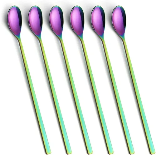 Vista 12 de AOOSY Cuchara de Mango Largo, Agitadores de Café, Cuchara de Té Helado de 9 Pulgadas, Cucharadita de Acero Inoxidable 18/10 Premium para Leche