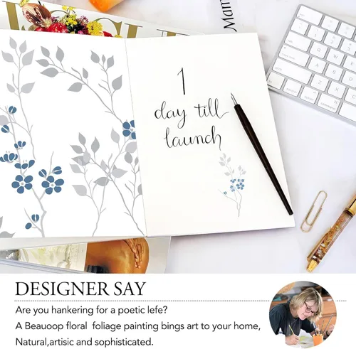 Vista 7 de Beauoop 2 paneles de cortinas semitraslúcidas de lino floral de 54 pulgadas de largo, para sala de estar o dormitorio, cortinas rústicas con textura