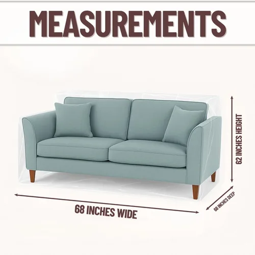 Vista 7 de Evelots - Funda de sofá biplaza de plástico transparente - Funda de vinilo gruesa y resistente de 2 asientos para proteger contra los arañazos