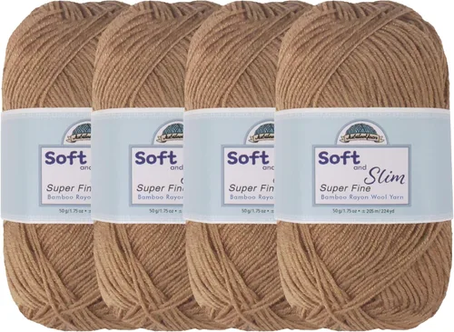 Vista 65 de JubileeYarn Hilo Suave y Delgado - 50g/madeja Mezcla de Rayón de Bambú y Lana - Pegaso - 2 madejas