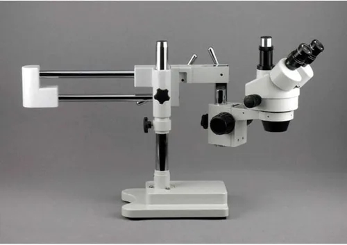 Vista 4 de AmScope SM-4TZ-80S microscopio profesional trinocular estéreo con zoom, oculares WH10x, aumento de 3,5X-90X, objetivo con zoom 0,7X-4,5X, anillo
