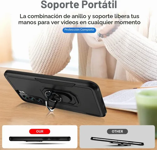 Vista 8 de Funda compatible con Samsung Galaxy S22 con protector de pantalla (no para S22+), resistente a prueba de golpes, funda de teléfono de cuerpo