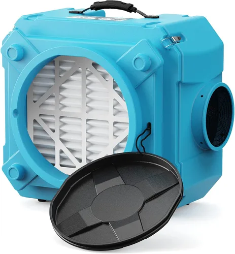 ALORAIR Depurador de aire con filtración de 3 etapas, máquina de aire negativo apilable para uso industrial y comercial, filtro de aire resistente