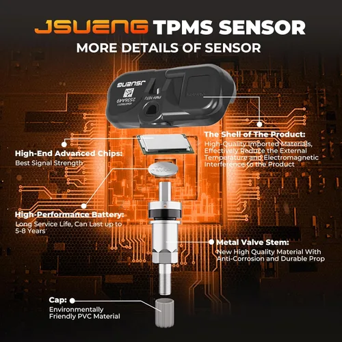 Vista 3 de Jsueng 1 paquete de sensor del sistema de monitoreo de presión de neumáticos compatible con Toyota Camry Rav4 Highlander Yaris Corolla Lexus, sensor