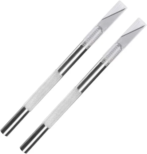 Vista 5 de Juego de cuchillos de 108 piezas de cortador de precisión para tallar manualidades, incluye cuchillo y cuchillas, regla de acero inoxidable, tabla