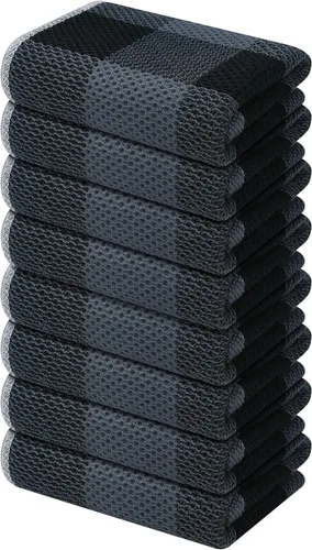 Vista 10 de Mordimy Trapos de cocina a cuadros 100% algodón, 12 x 12 pulgadas, súper suaves y absorbentes, de secado rápido, trapos de cocina para cocina, Beige