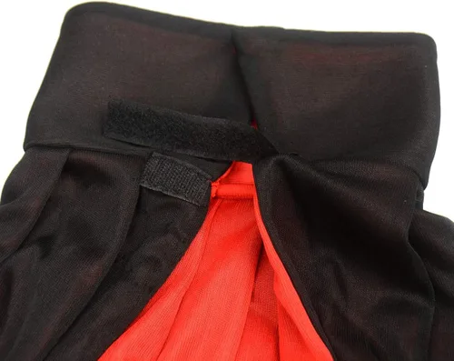 Vista 2 de Custome Vestido reversible negro rojo gótico diablo pirata vampiro demonio 35" capa con velcro
