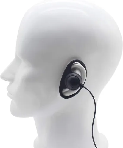 Vista 6 de Auricular en forma de D de 2 pines PTT Mic para Baofeng UV-5R BF-888S Arcshell Retevis H-777 RT21 RT22 Kenwood Radio de 2 vías (paquete de 2)