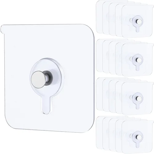Uniclife 20 Piezas Ganchos Adhesivos para Cuadros 20 libras Máximo 2.2" Carga Ganchos para Cuadros de Servicio Pesado Sin Clavos Ganchos de Pared