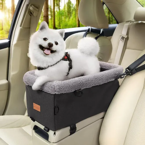 Vista 12 de BurgeonNest Asiento Elevador de Coche para Consola Central para Perros Pequeños, Asiento Elevador de Coche para Cachorros y Gatos con Cojín Suave